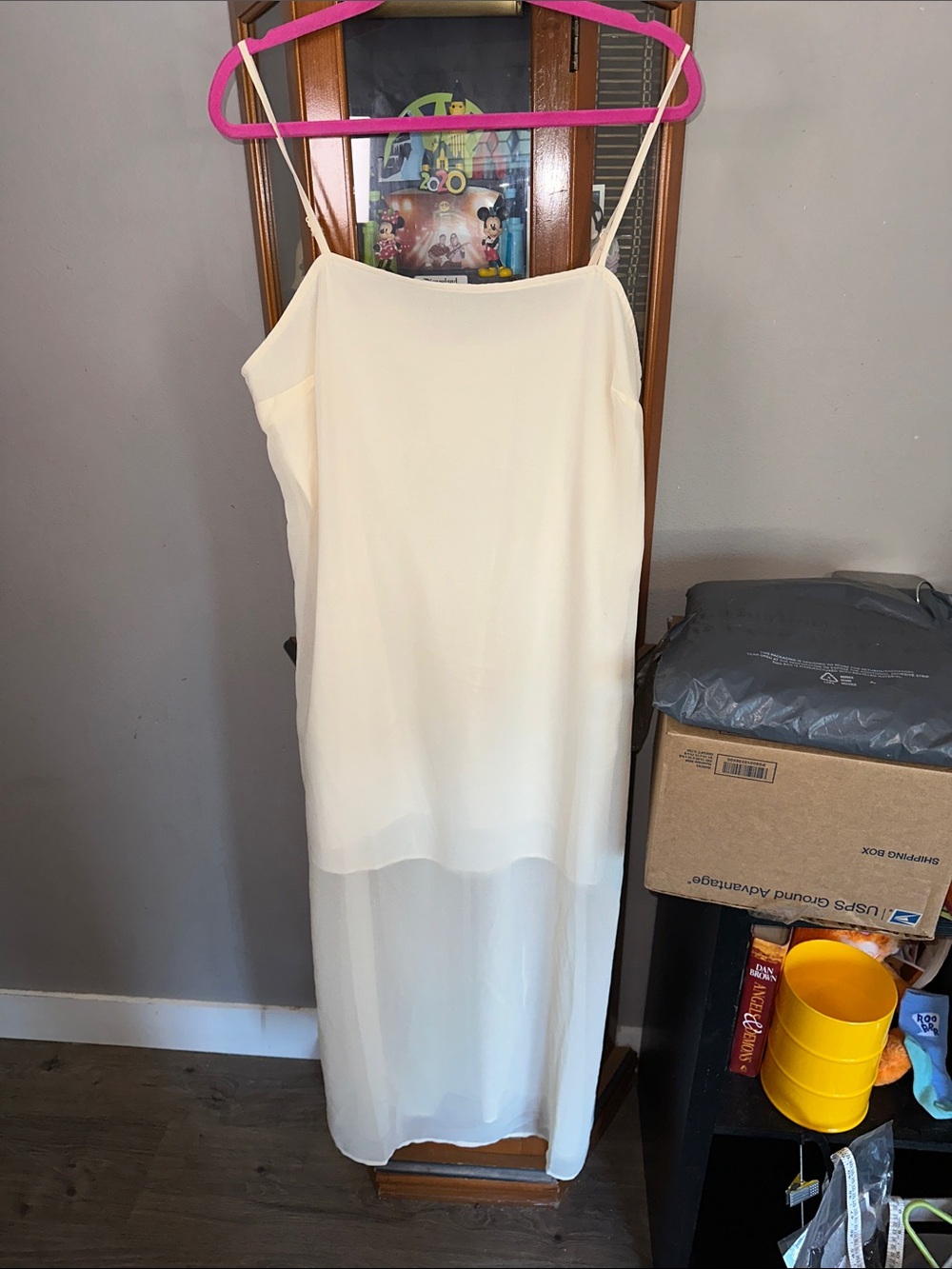 Bar III Cream Spaghetti-Strap Maxi Dress